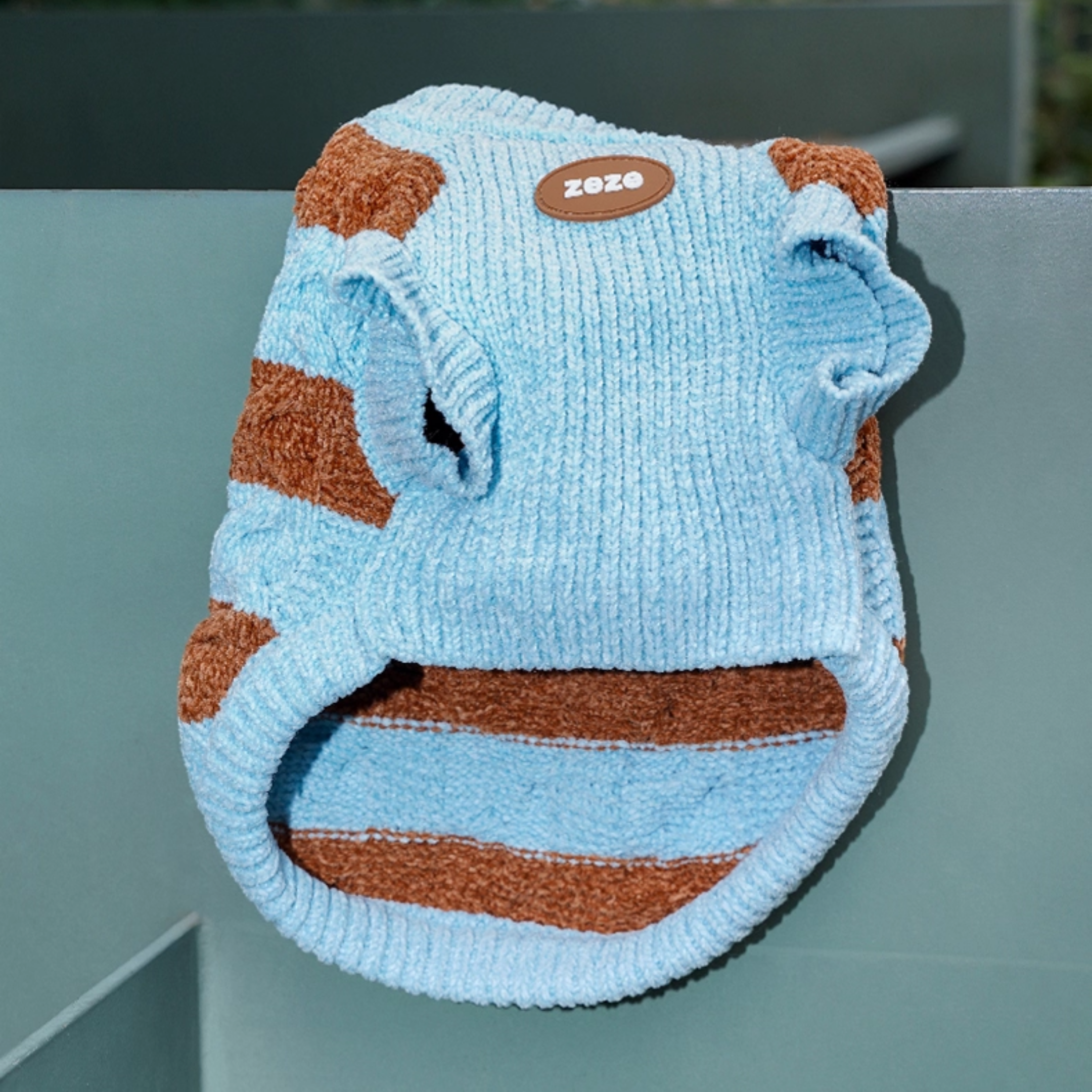 ストライプチャンキーニット