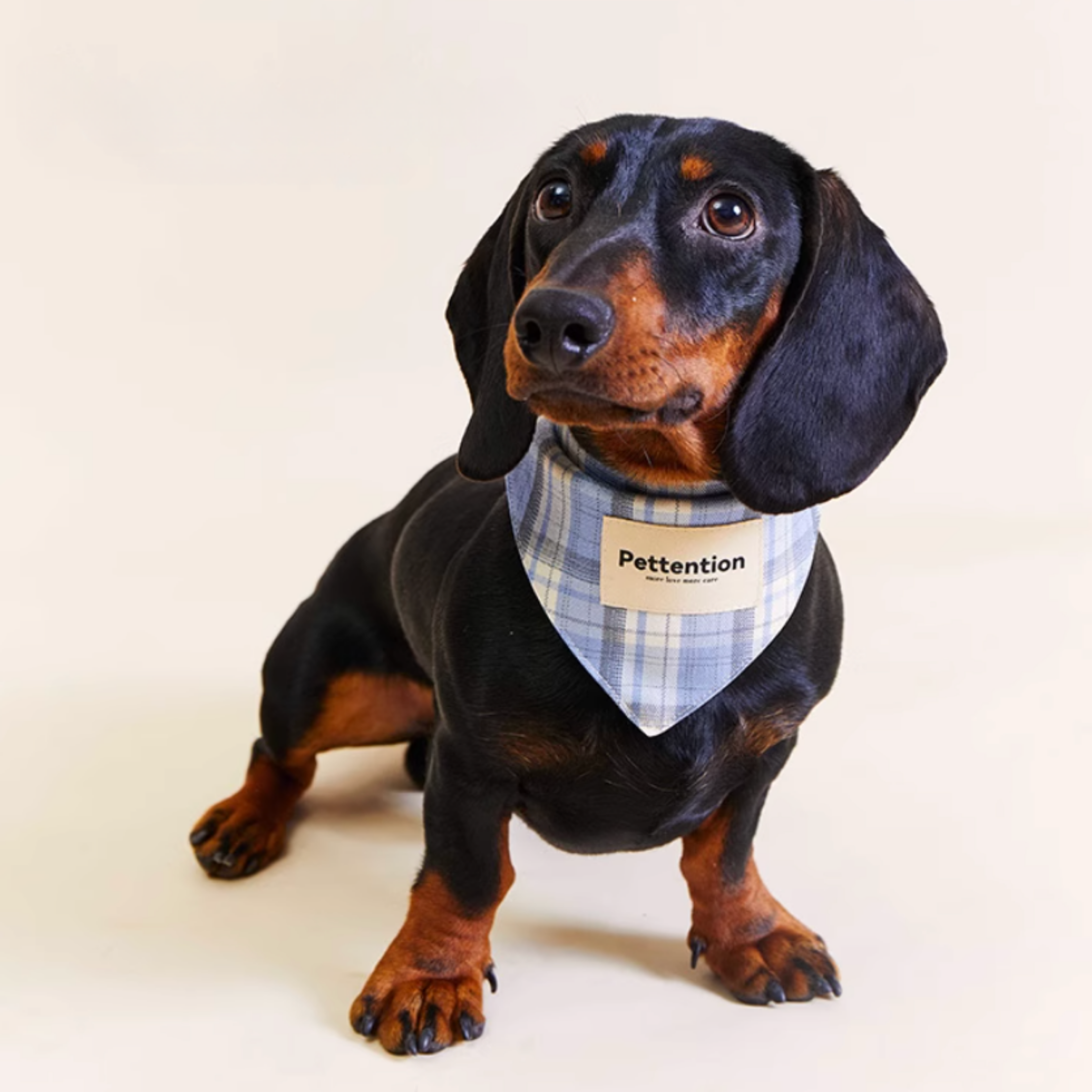 チェックペットバンダナ