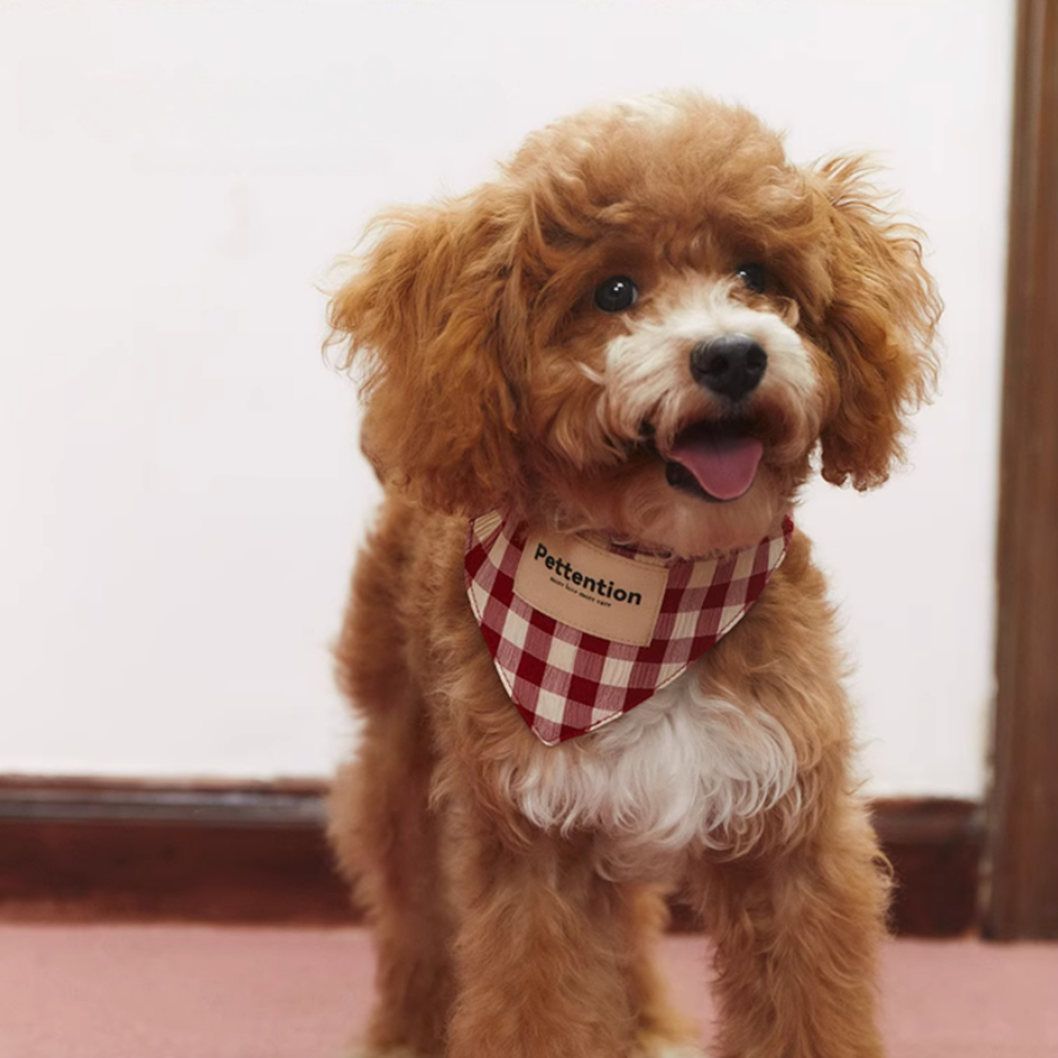 チェックペットバンダナ