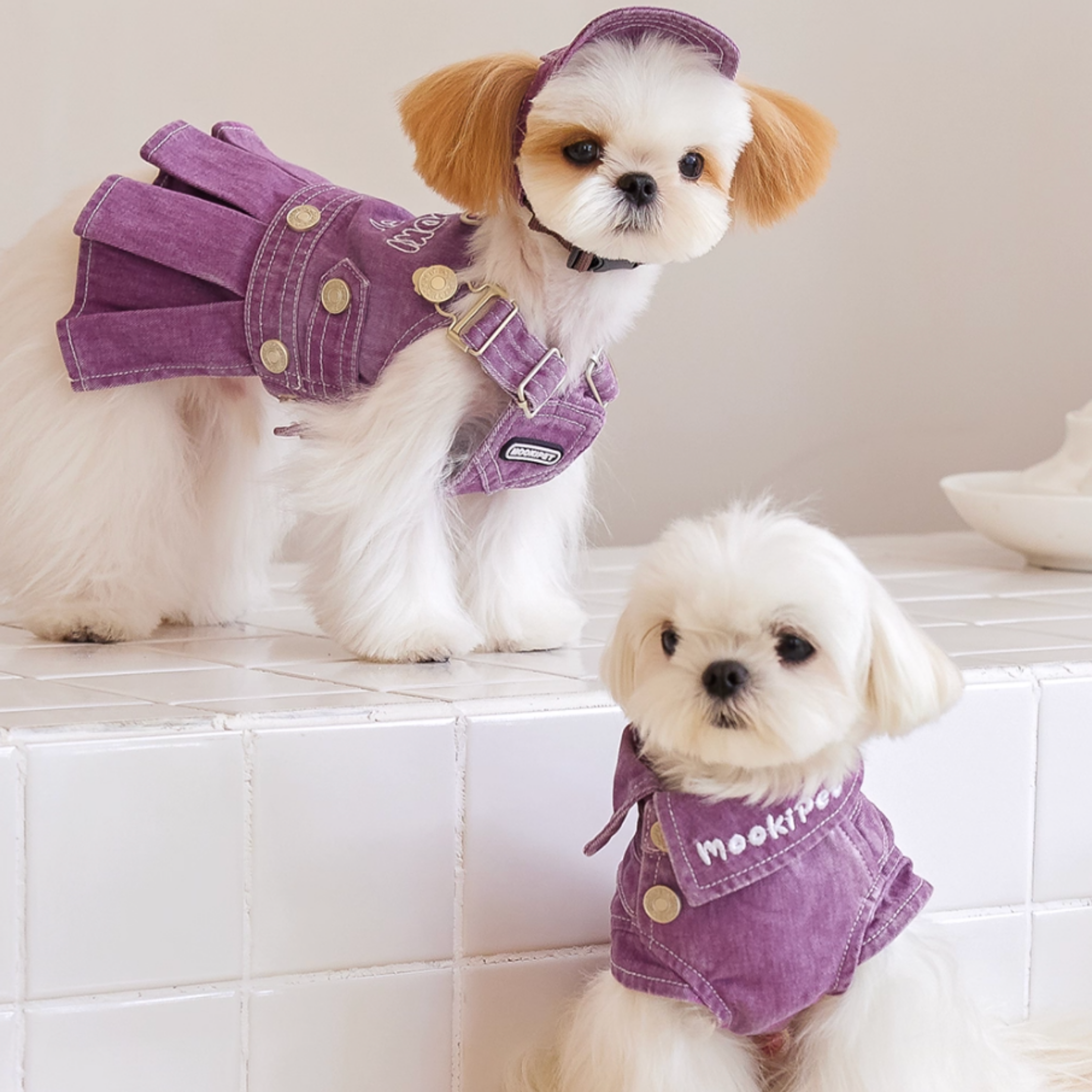 デニムプリーツスカート・トップス